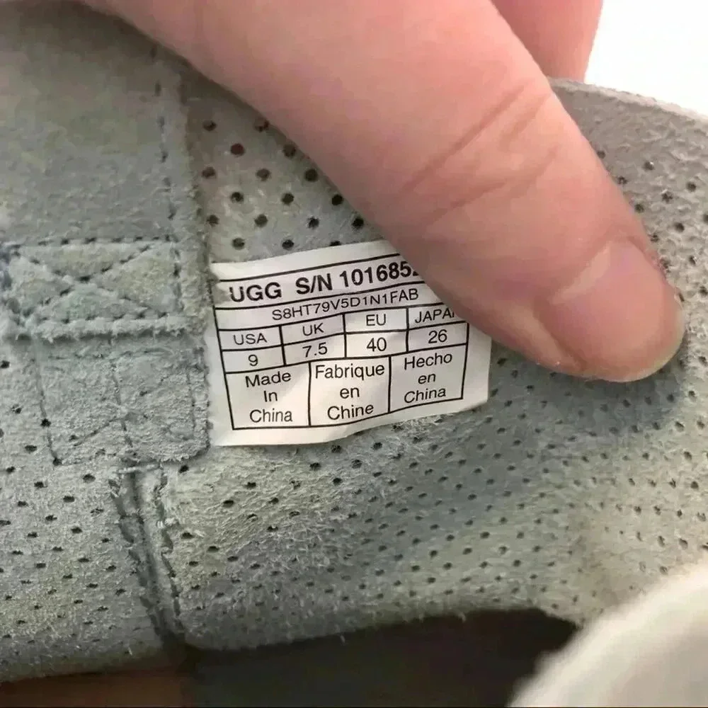 NWOT UGG Women's Classic Unlined Mini Perf Booties Light Blue Suede Size 9 - Picture 5 of 7